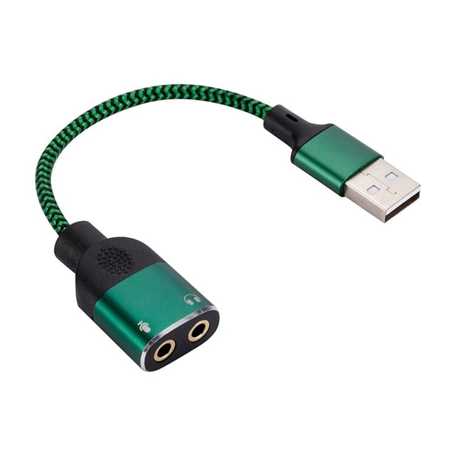 Adaptador de audio USB Adaptador auxiliar USB a conector de 35 mm con conector dual para auriculares y micrófono