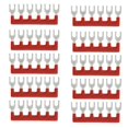 thumbnail image 1 of LOVIVER 2X 10x 6 Positions Fourche Pré Isolé Borne Bloc Barrière Bande Rouge, 1 of 8