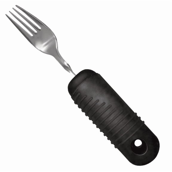 Rehabilitation Advantage Easy Grip Fork with Built-up Handle, Black