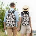 thumbnail image 4 of Rateoe Cute Baseball Pattern Durable Canvas Backpack for Men & Women – Stylish & Lightweight – Adjustable Straps, Multiple Pockets – Fits 15-17 Inch LaptopsMedium, 4 of 5