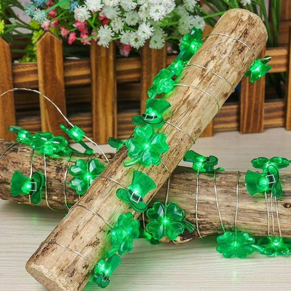 St. Patrick'S Day String Lights | Green Clover Fairy Lights with Usb Plug | 39-Inch Led Party Decor for Indoor & Outdoor Holiday Decoration