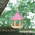 thumbnail image 1 of Wooden Birdhouse Semilla de pájaro Contenedor de comida Ventana de jardín colgante Lámparas de alimentación Lámparas de alimentación de pájaros Contenedor de alimentos Decoración del jardín, 1 of 8