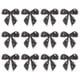 thumbnail image 1 of Uxcell 12-Pack Parches de Strass en Forma de Lazo de 6cm Adhesivos Negros para DIY/Ropa/Zapatos/Bolsas, 1 of 7