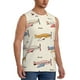 thumbnail image 2 of Fotbe Striped Vintage Planes Men's Camiseta sin Mangas Estampada para Hombres, Playera Casual para Gimnasio, Entrenamiento, Playa-Small, 2 of 7