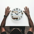 thumbnail image 4 of Style Wall Clock For Living Room Bedroom 24 Hour Display Modern Density Board Hanging Clock With Design, 4 of 5