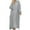 #219-Gray, variant on Roncen Women's Pure Color Cotton Linen Dress - Simple and Chic, Long Sleeve V-neck Ankle-length Dress for Everyday Polished​​