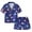 Z21 Blue, variant on Kids Toddler Boy Girls Clothes Casual Cartoon Prints Short Sleeves Top Waist Shorts Pajams Sleepwear Set Outfit Size 3-4T