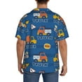 thumbnail image 3 of Uemuo Construction Vehicles Pattern Cotton Linen Short Sleeve Shirts,Casual Lightweight Button Down Shirts,Vacation Beach Summer Tops-, 3 of 7