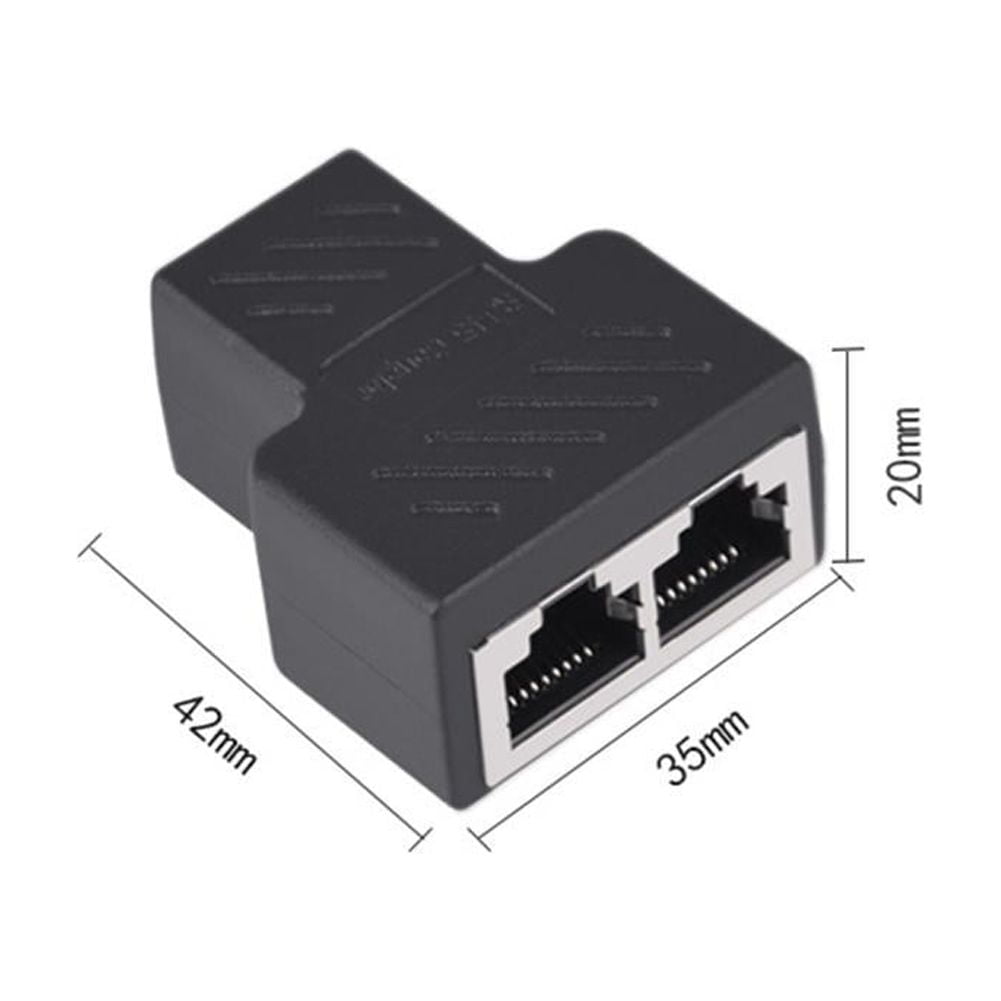 2-Port RJ45 Ethernet Splitter Adapter,LAN Cable Hub for Sharing One Network Outlet