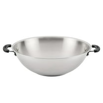 Farberware Brilliance 14 Inch Wok Induction Compatible, Metal Utensil and Dishwasher Safe, Stainless Steel