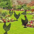 thumbnail image 5 of Decoración de pollo para jardín, gallina realista, arte de patio de pollo, acrílico hueco, 5 uds., 5 of 5