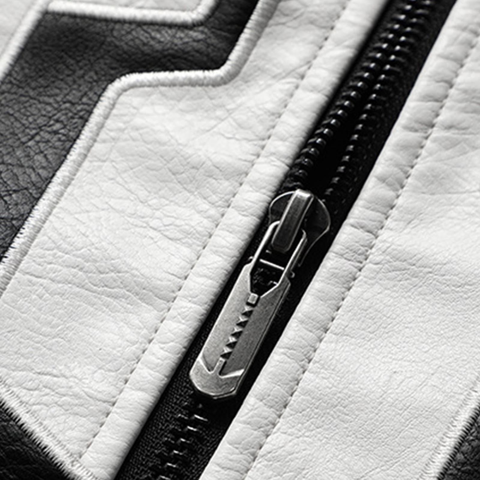 YLSDY Men's PU Leather Jacket Spiderman Pattern Motorcycle