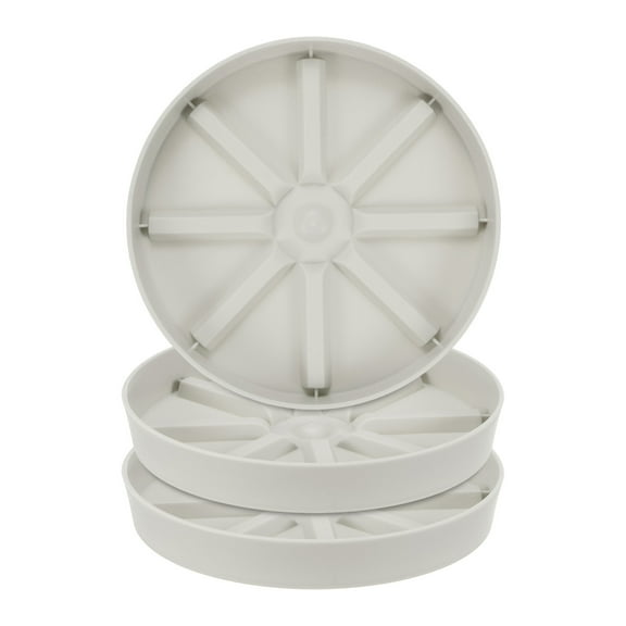 Uxcell 3-Pack Plant Saucer, 6 Inch Thicker Anti-Rot Root Plastic Plant Saucer for Indoor/Outdoor Potted Plant [Cream]