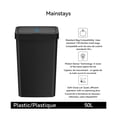 thumbnail image 4 of Mainstays 50L (13.2 Gallon) Plastic Kitchen Automatic Trash Can, Motion Sensor Touchless Garbage Bin, Black, Built-In Bag Fixer, 4 of 16