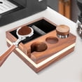 thumbnail image 2 of Miumaeov 58mm Espresso Knock Box and Tamping Station, Coffee Machine Accessories Wooden Tool Storage Boxs for Tamper, Distributor and Portafilter (Walnut Patchwork Color), 2 of 12