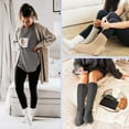 thumbnail image 2 of 4 Pairs Slouch Socks for Women with Cushioned, Warm Extra Long Scrunch Cotton Knit Knee High Socks, Bulk Boot Socks, 2 of 7