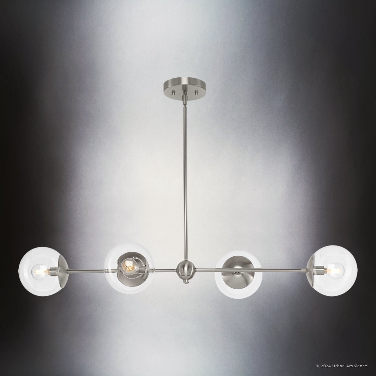 Luxury Minimalist Chandelier, Brushed Nickel, UHP4450