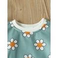 thumbnail image 4 of Seyurigaoka Infant Baby Girls Clothes Set Flower Print Long Sleeve Round Neck Romper + Elastic Waist Triangle Shorts for Spring Summer, 4 of 9