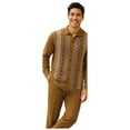 thumbnail image 3 of Men Silversilk 2pc Fancy walking leisure suit Italian woven knits 14010 Taupe, 3 of 9