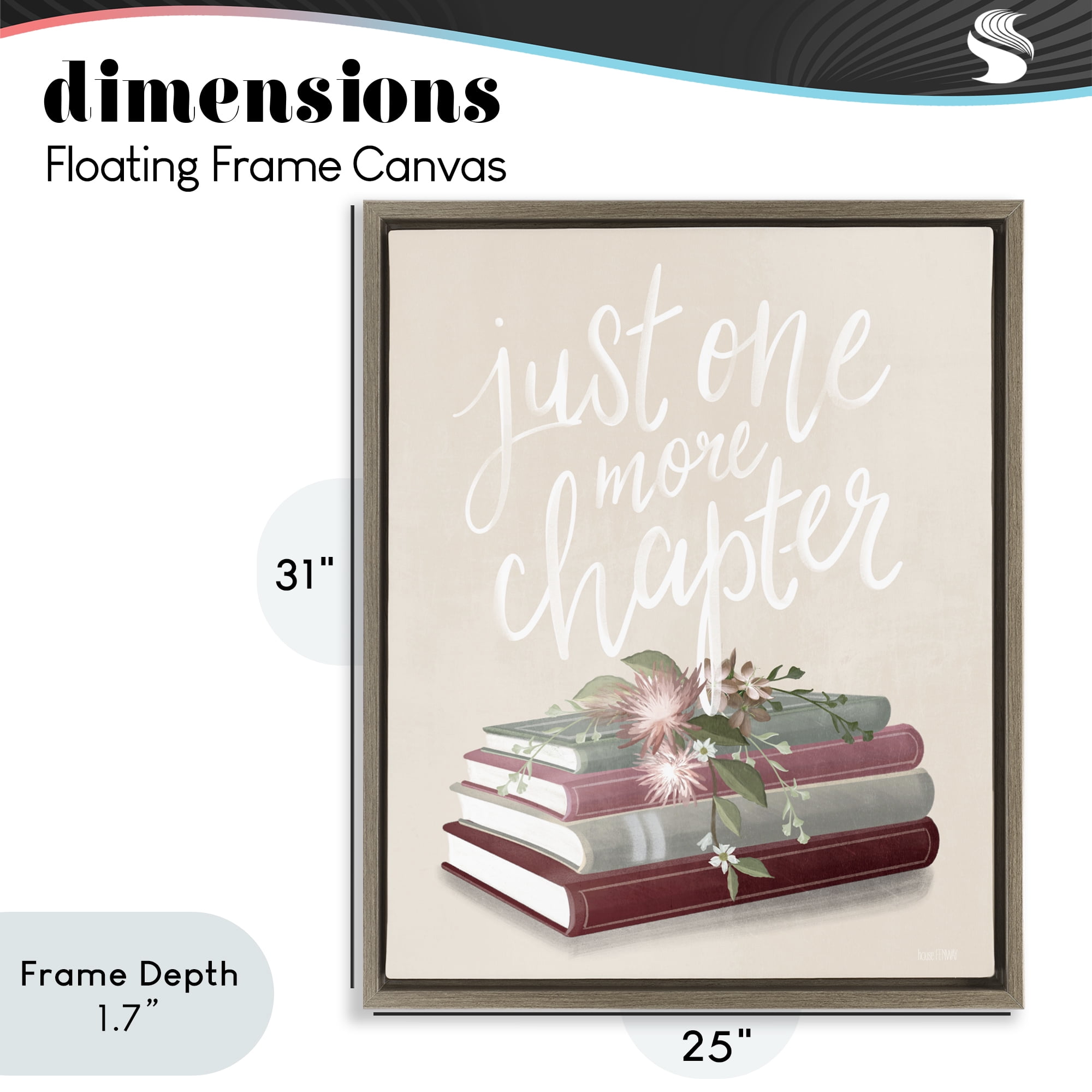 Stupell Industries One More Chapter on Beige Brown Framed Floater Canvas Wall Art, design by House Fenway
