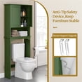 thumbnail image 6 of Yaheetech Over-the-Toilet Bathroom Cabinet with Adjustable Shelf and Double Doors, Green, 6 of 7