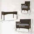 thumbnail image 2 of CoSoTower Ensemble de Meubles de Balcon Extérieur en Osier 4 Pcs Ensemble de Meubles de Patio en Rotin avec Causeuse Chaises Table Basse en Verre Gris, 2 of 7