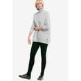 thumbnail image 3 of ellos Women's Plus Size Side Button Turtleneck Sweater - 30/32, Heather Grey, 3 of 5