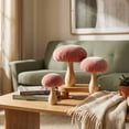thumbnail image 3 of Set of 3 Velvet Mushroom on Wood Stem L,M,S, 3 of 3