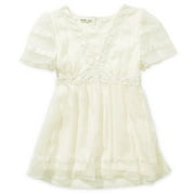 mary-kate and ashley brand - Girls' Chiffon Top with Lace Trim