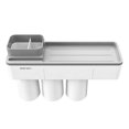 thumbnail image 1 of Taza de adsorción Cepillo de dientes Soporte para pasta de dientes Baño familiar Baño sin perforaciones Soporte para cepillo de dientes para teléfono, gris, 3 tazas seitruly HA2692-04B, 1 of 6