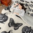 thumbnail image 4 of Castle Fairy Abstract Pumpkin 7-Piece Twin Bedding Sets,Flying Butterfly Bedding Comforter Set,Happy Halloween Breathable Sheet Sets,Luxury Teens Bedroom Decor, 4 of 8