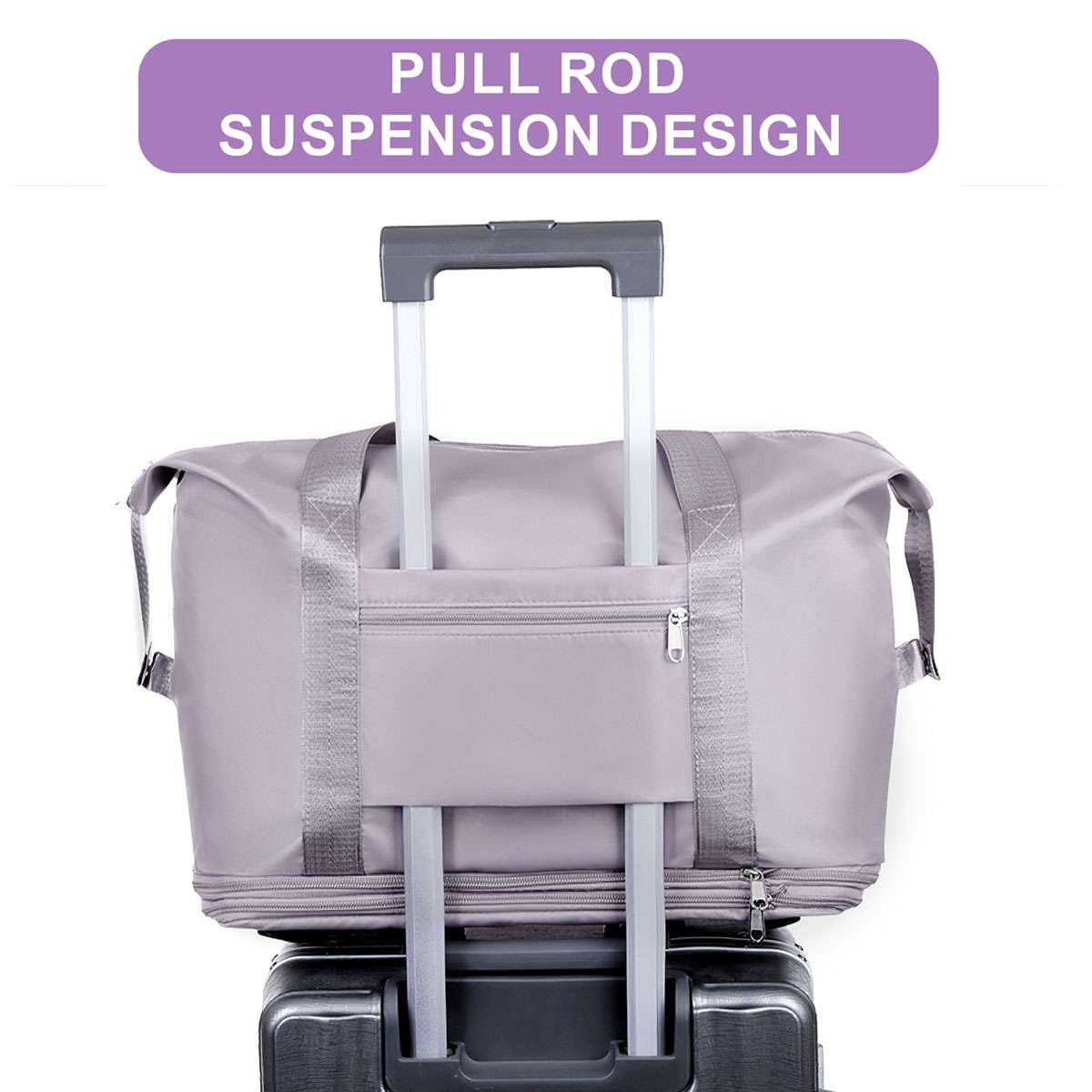 Deago Large Capacity Travel Rolling Duffel Bag Expandable Foldable Carry On Luggage with Wheels Waterproof Large Weekend Bag for Men Women (Blue)