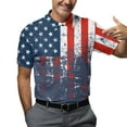 thumbnail image 4 of Polo American Flag Hawaiian Shirts For Men Golf Polos Short Sleeve Performance Golf Shirts Mens Golf Shirt Moisture Wicking Dry Fit 1, 4 of 6