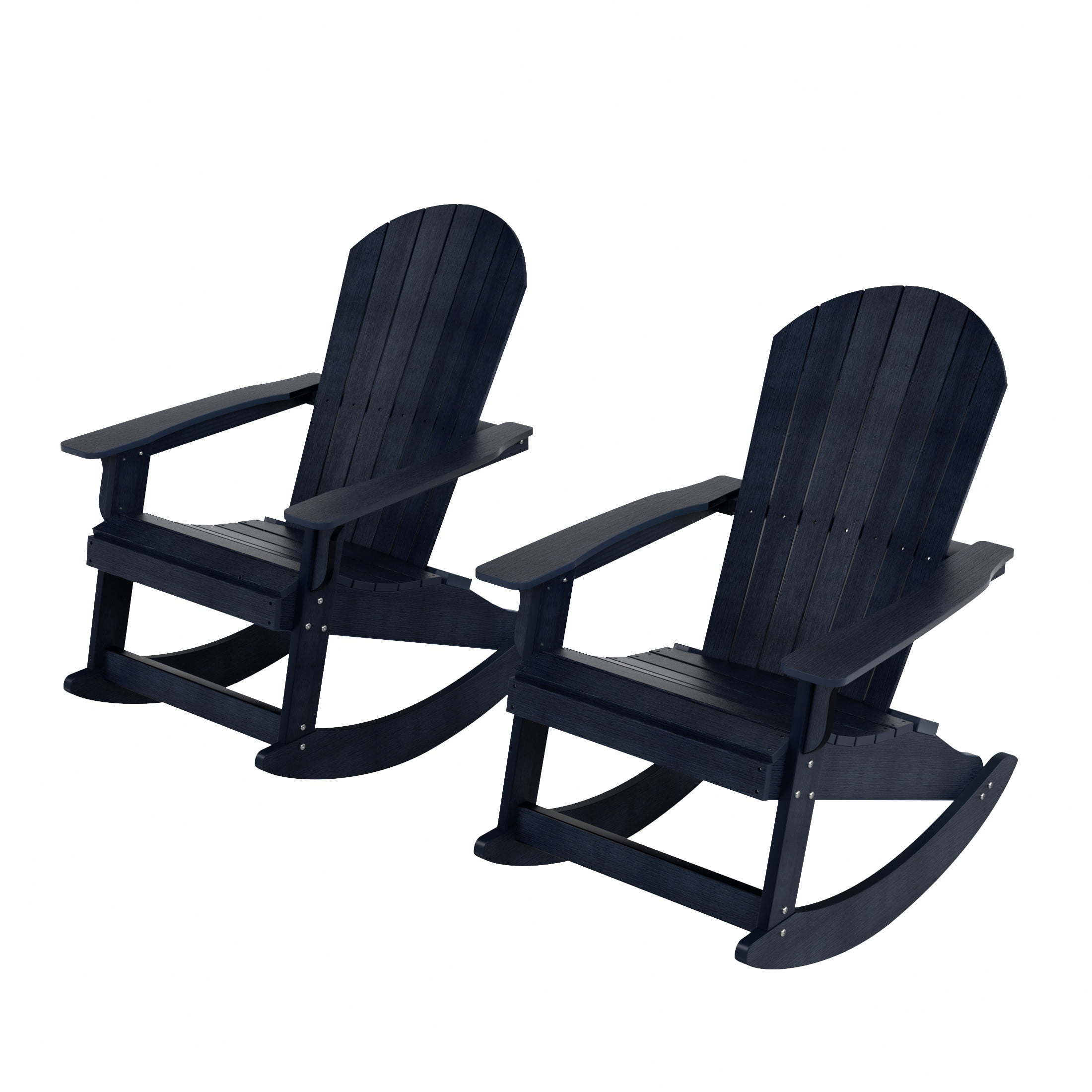 WestinTrends Tuscany HIPS Outdoor Rocking Adirondack Chair (Set of 2), Navy