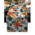 thumbnail image 2 of Palm Tree Pineapple Cotton Linen Table Runner 18 x 72 inch Red Orange Floral Summer Non-slip Rectangular Dining Table Decor for Wedding Party Holiday Dinner, 2 of 8