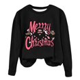 thumbnail image 3 of asdoklhq Christmas Shirts for Women Christmas Printed Crew Neck Long Sleeve Pullover Hoodie Black S, 3 of 3