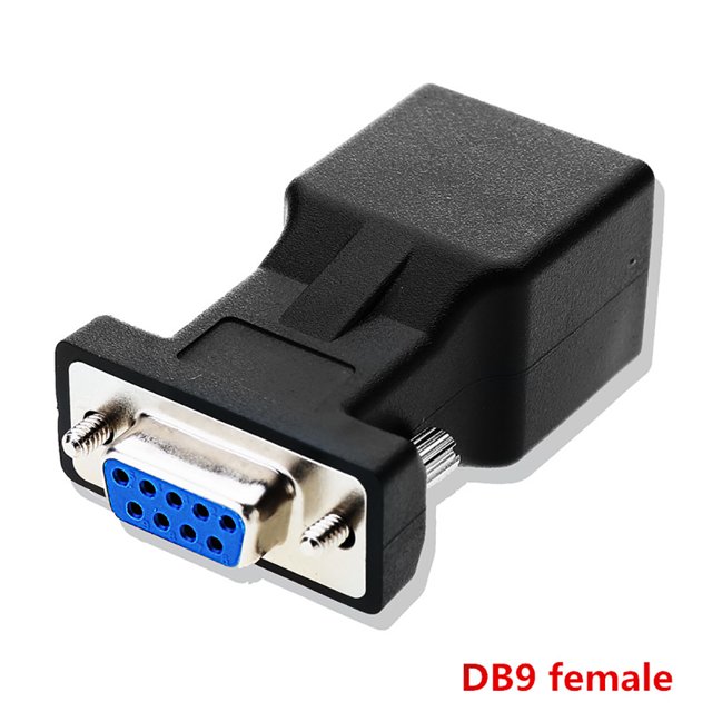 Gwong Electrónica RS232 DB9 puerto serie de 9 clavijas hembra a RJ45 Adaptador Ethernet femenino convertidor