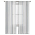 thumbnail image 3 of Blue Beige Striped Sheer Curtains 63 Inches Length 2 Panels Set, Window Sheer Curtains for Living Room/Bedroom, Boho Ethnic Modern Abstract Art Light Filtering Rod Pocket Curtain 52'' x 63'' x 2, 3 of 7