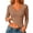 Coffee, variant on Women's U Neck Ribbed Top, JIANLAI Long Sleeve Fitted Blouse, Solid Color Stretch Casual Layering Shirt