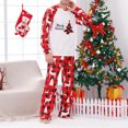 thumbnail image 2 of Odeerbi Christmas Pajamas for Family Holiday Long Sleeve Family Christmas Pajamas Matching Sets Dad Christmas Plaid Printed Blouse Tops + Pants Sleepwear Family Matching PJs Set Red, 2 of 5