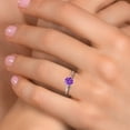 thumbnail image 4 of Gem Stone King 10K White Gold Purple Zirconia Solitaire Engagement Ring for Women | 1.50 Cttw | Round 6MM | Gemstone Birthstone | Size 8, 4 of 6