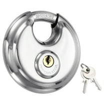 Round Disc Lock 3-1/5", Heavy Duty Stainless Steel Rustproof Keyed Alike Discus Padlock Waterproof Storage Unit Locks with 2 Keys for Outdoors Garages Fence Sheds, Silver