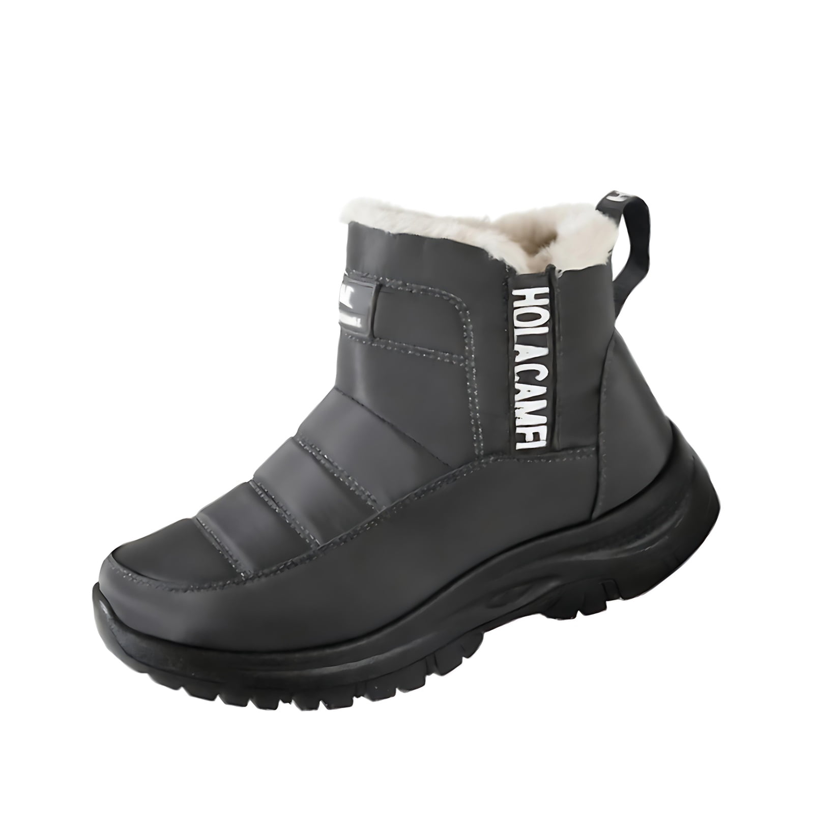 Willtoo Winter Boots for Women Waterproof Snow Boots Warm Fur Lined Ankle Booties Slip On Outdoor Lightweight Comfortable Aniti Slip Hiking Camping Walking Shoes Gray