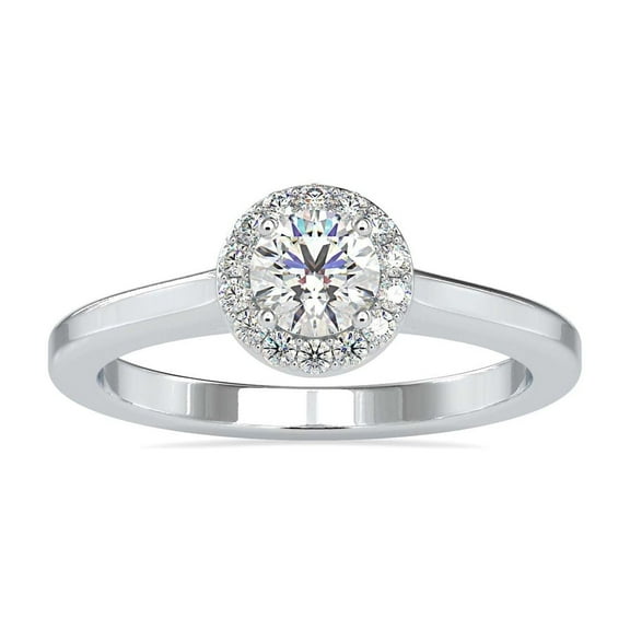 Eloya Jewel 1.5 Ct Round Cut Halo Engagement Ring for Women - Lab Created Diamond - 14K White Gold Over - Elegant Prong Setting - Ideal for Proposals - Bridal Gift - Birthday or Anniversary