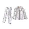 thumbnail image 2 of Uccdo 2-8T Kids Toddler Boys Girls Cotton Button Down Pajama Sets Sleepwear Nightwear, 2 of 8
