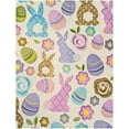 thumbnail image 4 of Newbridge Easter Pastel Egg and Bunny Vinyl Flannel Backed Tablecloth, 52” x 70” Oblong/Rectangle, 4 of 7