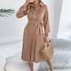 thumbnail image 2 of TaTaai Women‘s Casual Collared Dress, Long Sleeve Shirt Dress Maxi Length, Solid Color Button Down Tunic Dress, Fall Winter Office Wear Gift, 2 of 8