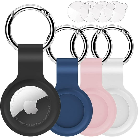 Protective Case for Airtag Finder - 4 Pack Silicone Case for Airtag Holder with Keychain Multi-Color Anti-Scratch Protective Cover Accessories Portable Case Compatible with Airtag 2021