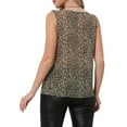 thumbnail image 3 of INSPIRE CHIC Leopard Print Tank Top for Women's Sleeveless Casual V Neck Y2k Cheetah Vest Ruffle Trim Blouse S Brown, 3 of 6