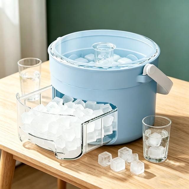 Outdor Portable Ice Maker With (2 Cavity) For Bar Use Compact Countertop Quick Freestanding Ice Making Machine For Fresh Ice On Demand